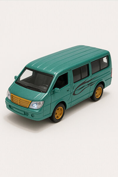 farddad Pull and Drop Minibus Toy | Metal Sprinter Bus | With Sound and Light - Front Doors Can Be Opened | Green