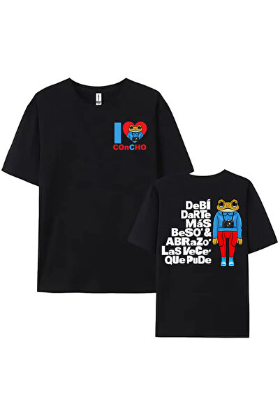 Tarzsokak Siyah I Love Concho DTMF baskılı Bad Bunny Debí Tirar