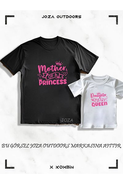 Jobia Outdoors Princess Queen Printed Oversize Tshirt Mother Daughter Combination (One Product Price)
