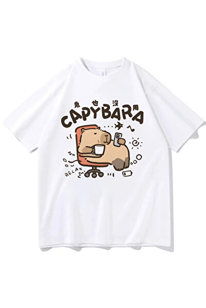 Tarzsokak Beyaz Capybara En Tees Punk Klasik Pop Kültürü Hip Hop Grafik Estet...