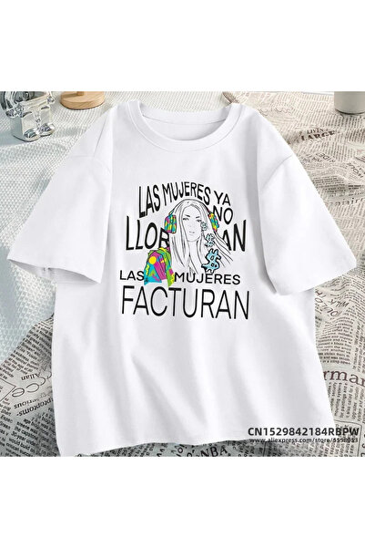 Tarzsokak تي شيرت شاكيرا لاس موخيريس يا نو لوران باللون الأبيض هاراجوكو لا بي...