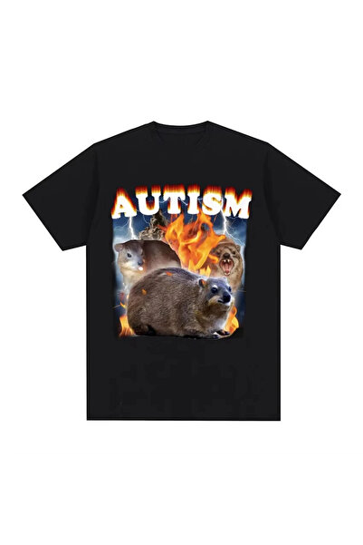 Tarzsokak Tricou negru amuzant cu meme Hyrax Harajuku Vintage Summer s