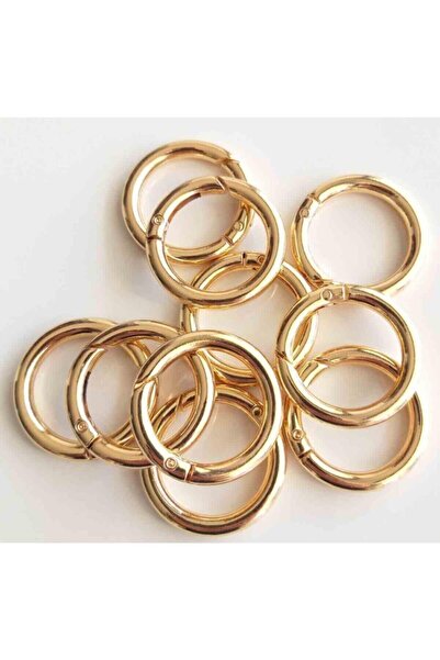 Alya trend 10 قطع 2.5 سم حلقة زنبركية بلون ذهبي فاتح لحقيبة الحياكة