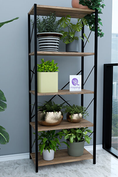 mormanya Arforce Metal Çiçek Rafı Çiçek Dolabı Çiçek Organizer Çiçek Düzenleyici Ceviz