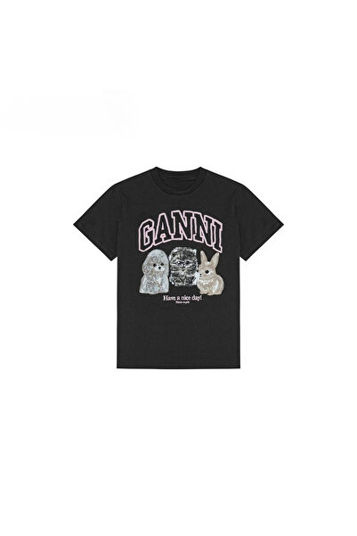 Tarzsokak Negru de vară, cu imprimeu animal, cu gât rotund