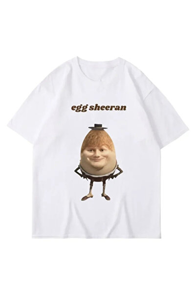 Tarzsokak Îmbrăcăminte de stradă albă Funny Egg Ed Sheeran Meme Graphic Respi...