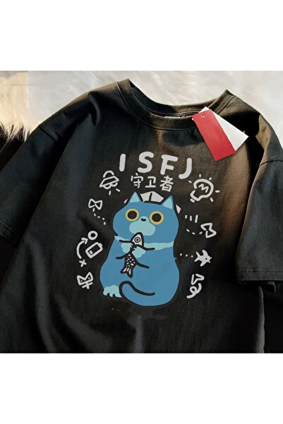 Tarzsokak Negru MBTI Summer and Spring Fun Cat Respirabil Moale Răcoros