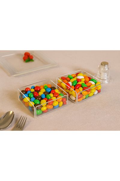 Pleksi Marketi Plexi Transparent Cookie Bowls Set - 4 Pieces 10X10 cm