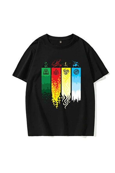 Tarzsokak Tricou negru Avatar The Last Airbender Appa Yip Harajuku Mărimea UE...