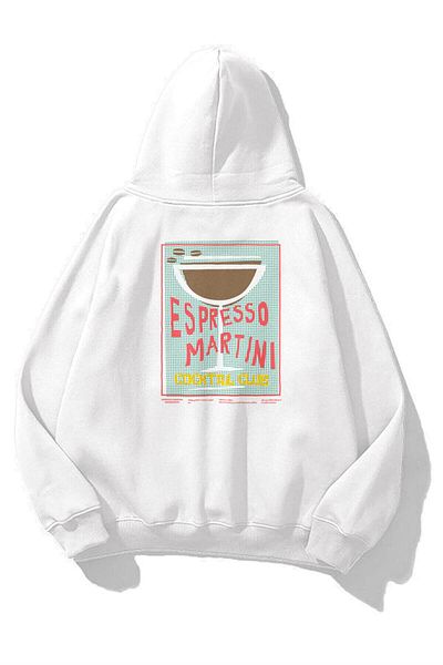 Trendiz Unisex Espresso Martini Poster Sweatshirt White