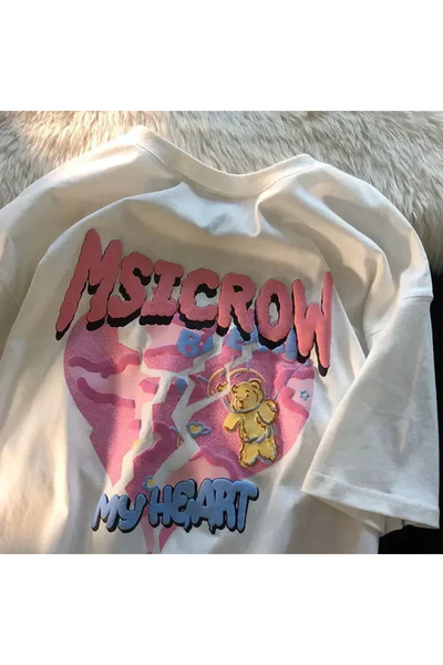Tarzsokak Beli crtani print, letnji slatki uzorak u obliku srca, Harajuku