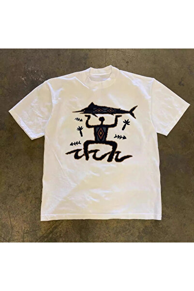 Tarzsokak White American Retro Fun Fishman Print Graphic Vint pentru imprimări