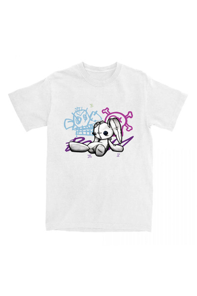 Tarzsokak Λευκό Jinx Arcane Monkey Unisex Streetwear Grunge Αισθητικής Κοντομ...