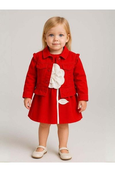 Zekids Baby Girl Thin Seasonal Jacket with Pocket Detail