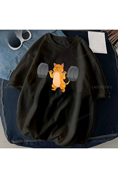 Tarzsokak Black Cat Halter imprimat Work Out Funny Gym Design Sticker Graphic...