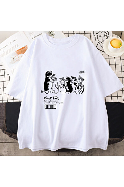 Tarzsokak Topuri albe cu pisici japoneze Kanji pentru cupluri de vară Ge