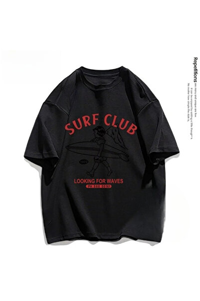 Tarzsokak Black Surf Club Summer Collaboration Ew Black Tops Funny Tee Giysile