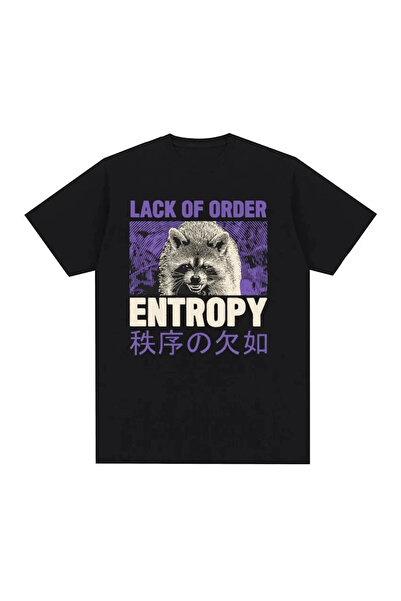 Tarzsokak Tricou negru retro anilor '90 Entropy Raccoon Funny Meme Missing Or...