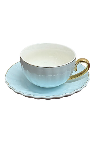 JOVY Porcelain cup and saucer set, LONDON, 200 ml blue