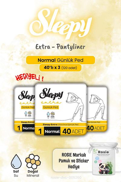 Sleepy 3 Extra Daily Pads Normal 40's and Rosie Gift