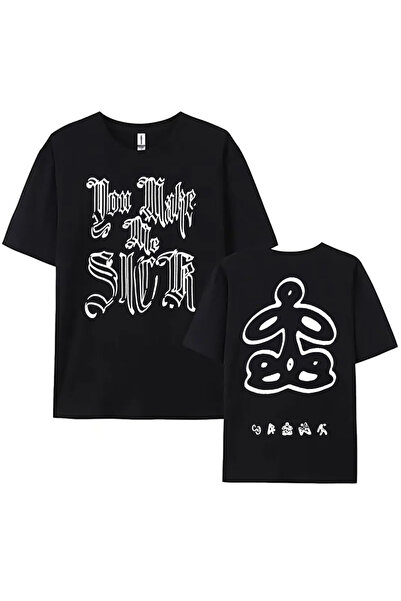 Tarzsokak Tricou negru „Make Me Sick” cu cântărețul Ashnik Ittkoy Bitty