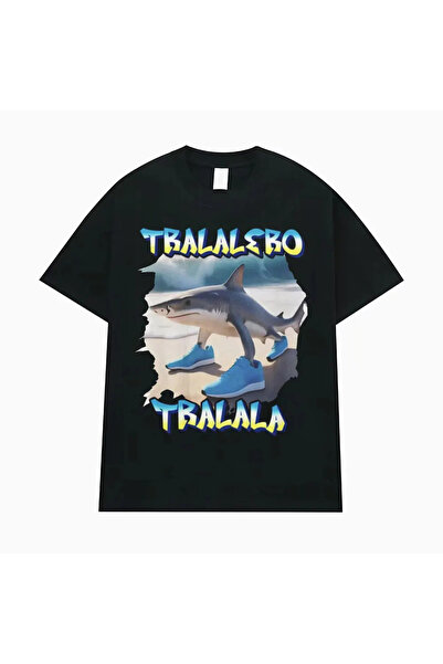 Tarzsokak Negru Tralalero Tralala Funny Shark Meme Cadouri Gothic Vintage T-s