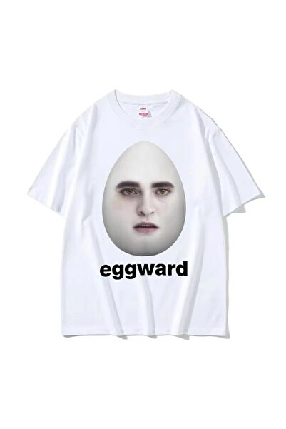 Tarzsokak تي شيرت أبيض دافئ عن Twilight Eggward ميم مضحك بارتداء إدوارد كولين...