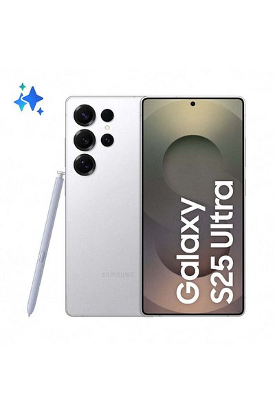 Samsung جالاكسي إس 25 ألترا AI ثنائي الشريحة تيتانيوم أبيض فضي 12 جيجابايت رام 256 جيجابايت 5G - إصدار الشرق الأوسط