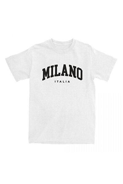 Tarzsokak Tricouri albe Milano Italia imprimeu cu litere de vară