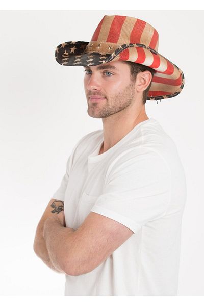 Peter Grimm Old Glory Justice Drifter Hat - Antiqued American Flag