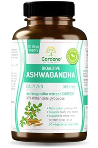 Gardeno اشواغاندا شودن® قوة إضافية 14 ضعفًا مع 35% من ويتانوليدات - دعم للتوت...