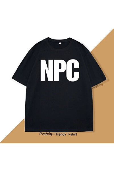 Tarzsokak Siyah NPC Meme Tee Komik Oyun Tshirt Şaka T Trend Crewneck Grafik