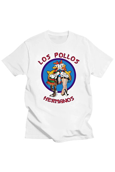 Tarzsokak Beyaz Yeni li Breaking Bad LOS POLLOS Tavuk Kardeşler Baskılı Komik