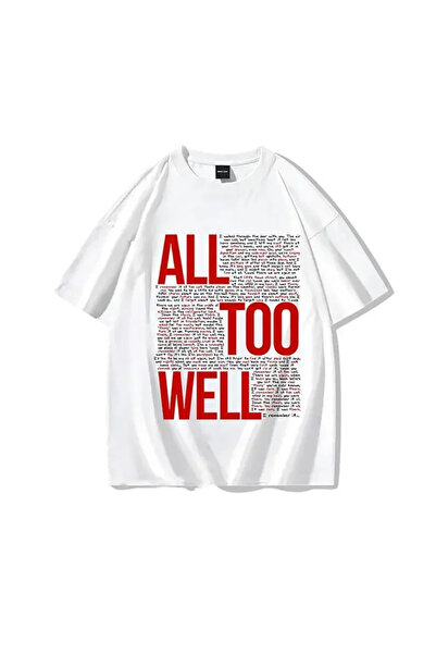 Tarzsokak تي شيرت أبيض صيفي للرسومات الموسيقية تايلور سويفت للنساء