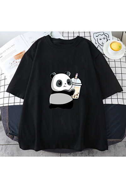 Tarzsokak Μαύρο τσάι με γάλα Boba Bubble για το καλοκαίρι Νέο χαριτωμένο Pand...