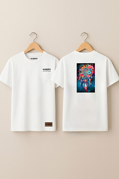 HUBERYWEAR تي شيرت رجالي مريح بتصميم ماندالا دريم كاب مطبوع عليه تصميم صيفي -