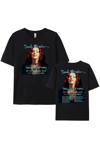 Tarzsokak Μαύρο μπλουζάκι με γραφικά της Sarah McLachlan για την περιοδεία τη...