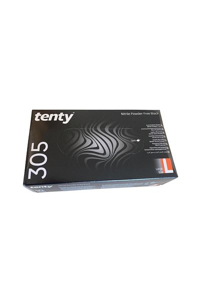 Tenty - Inspection Gloves 305 Nitrile Black Large 1 Pack of 100