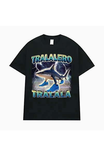 Tarzsokak Negru Tralalero Tralala Funny Shark Meme Cadouri Gothic Vintage T-s