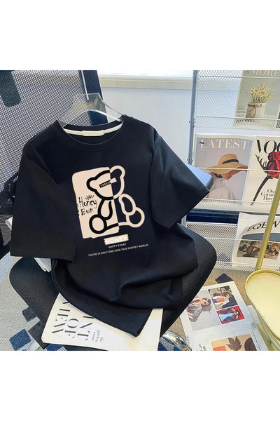 Tarzsokak تي شيرت أسود ماركة Vintage Summer Street Graphic