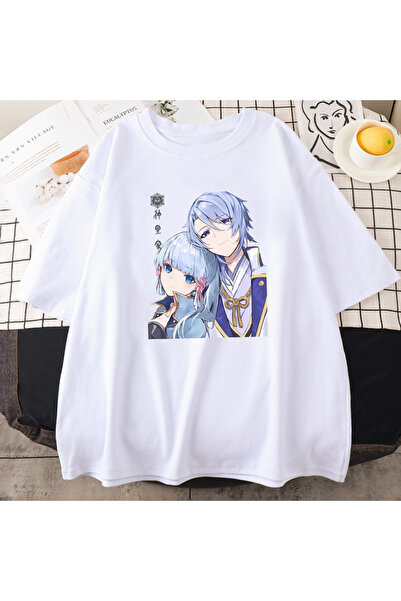 Tarzsokak Λευκά μπλουζάκια με στάμπα Anime Genshin Impact Kamisato Ayato και ...