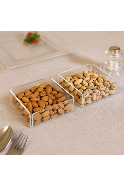 Pleksi Marketi Plexi Transparent Cookie Bowls Set - 4 Pieces 10X10 cm