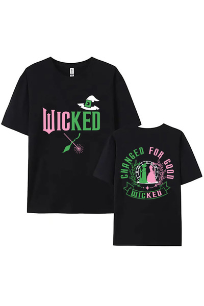 Tarzsokak Tricou negru cu imprimeu grafic Wicked Fantasy Movies, cu mânecă sc...