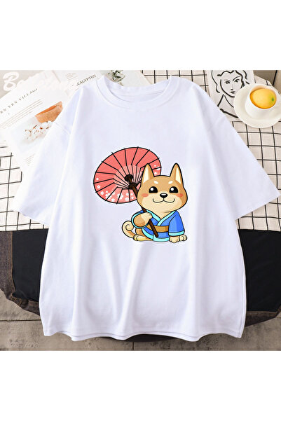 Tarzsokak Imprimeu grafic cu desene animate cu câini albi Anime Kawaii din an...