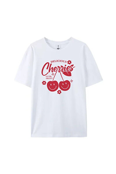 Tarzsokak Tricouri grafice cu cireșe din desene animate retro albe, drăguțe, ...