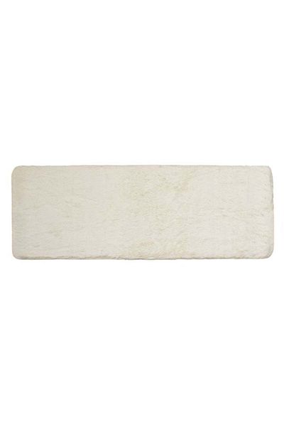 TOPI TOY Decorative shaggy rug, white, for hallway, 160 x 60 cm