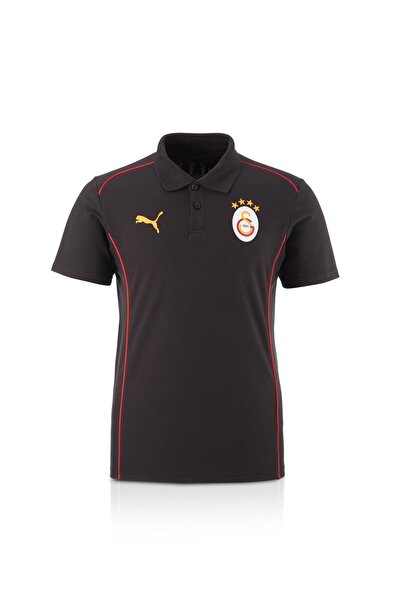Galatasaray Original Licensed Polo Neck Black Training T-Shirt + Bracelet Set Gift