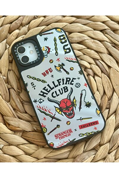 HYPERSOFT Iphone 11 (6.1 inç) Uyumlu Casefity Aynalı Kılıf Hellfıre Club Dese...