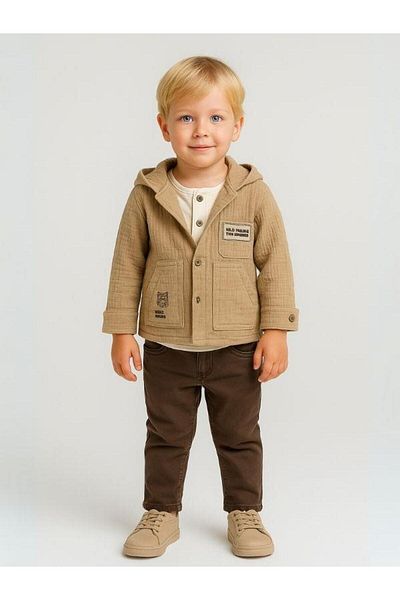 Zekids Boy's Muslin 3-Piece Pants Suit