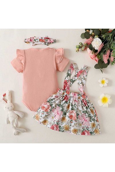 UniqueStore.ro Felicia Pink Three-Piece Set - 12-18 Months